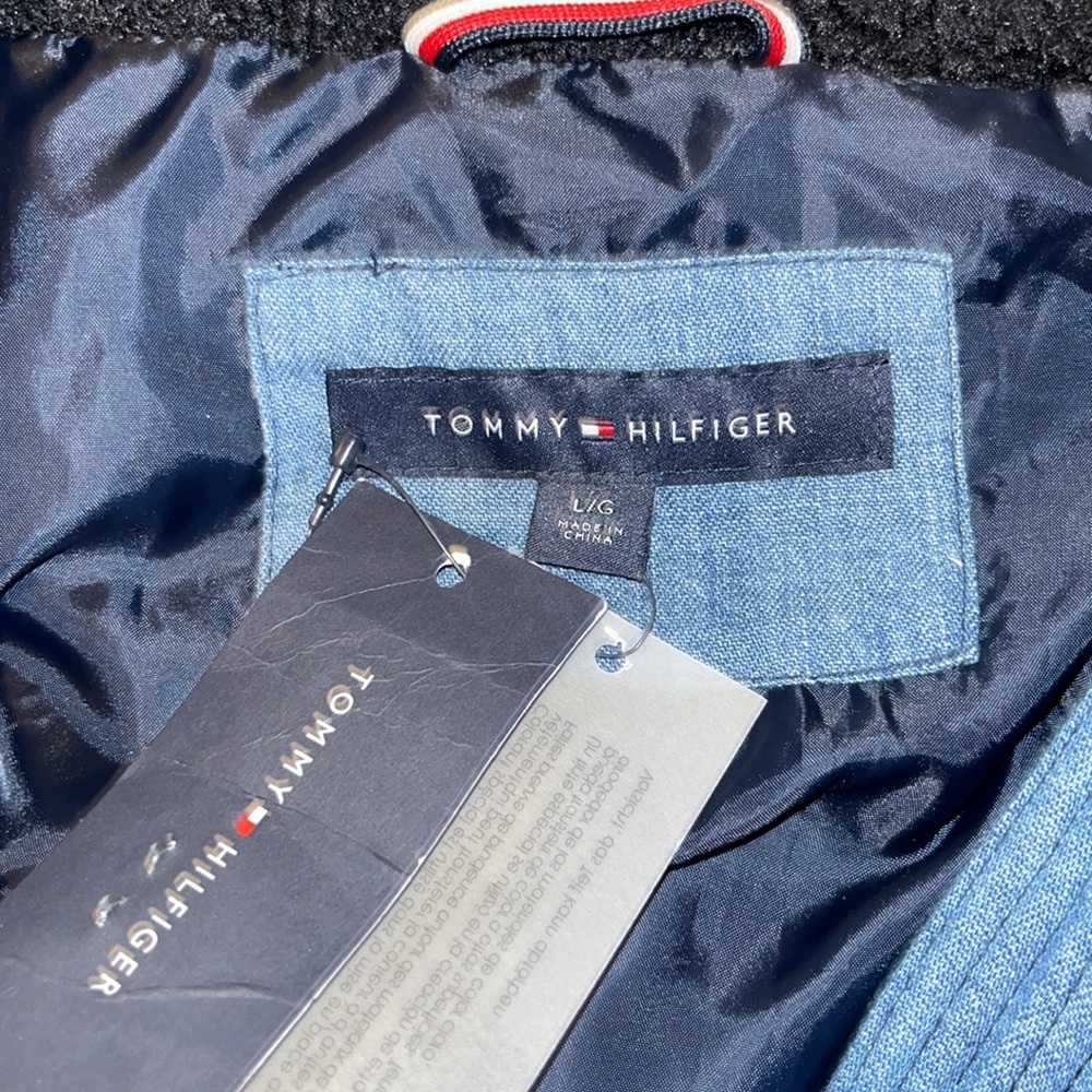 New Tommy Hilfiger Tommy Jeans Denim Sherpa Puffer Jacket - Picture 3 of 12